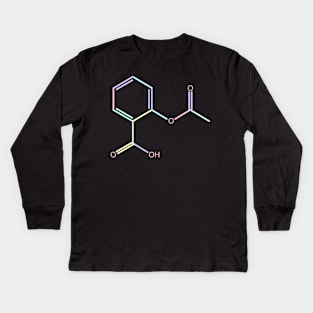 Aspirin Kawaii Pastel Rainbow Molecule Kids Long Sleeve T-Shirt